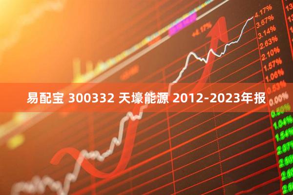 易配宝 300332 天壕能源 2012-2023年报